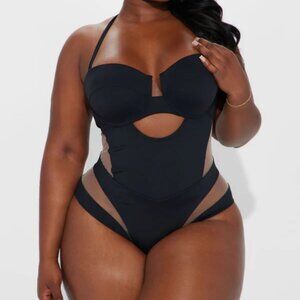 Cutout 1 Piece Swimsuit - Black